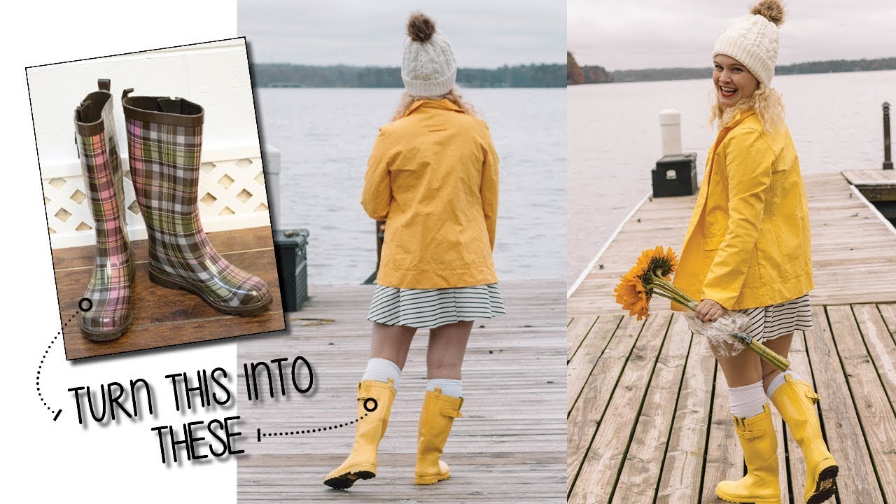 How do you decorate rubber boots?