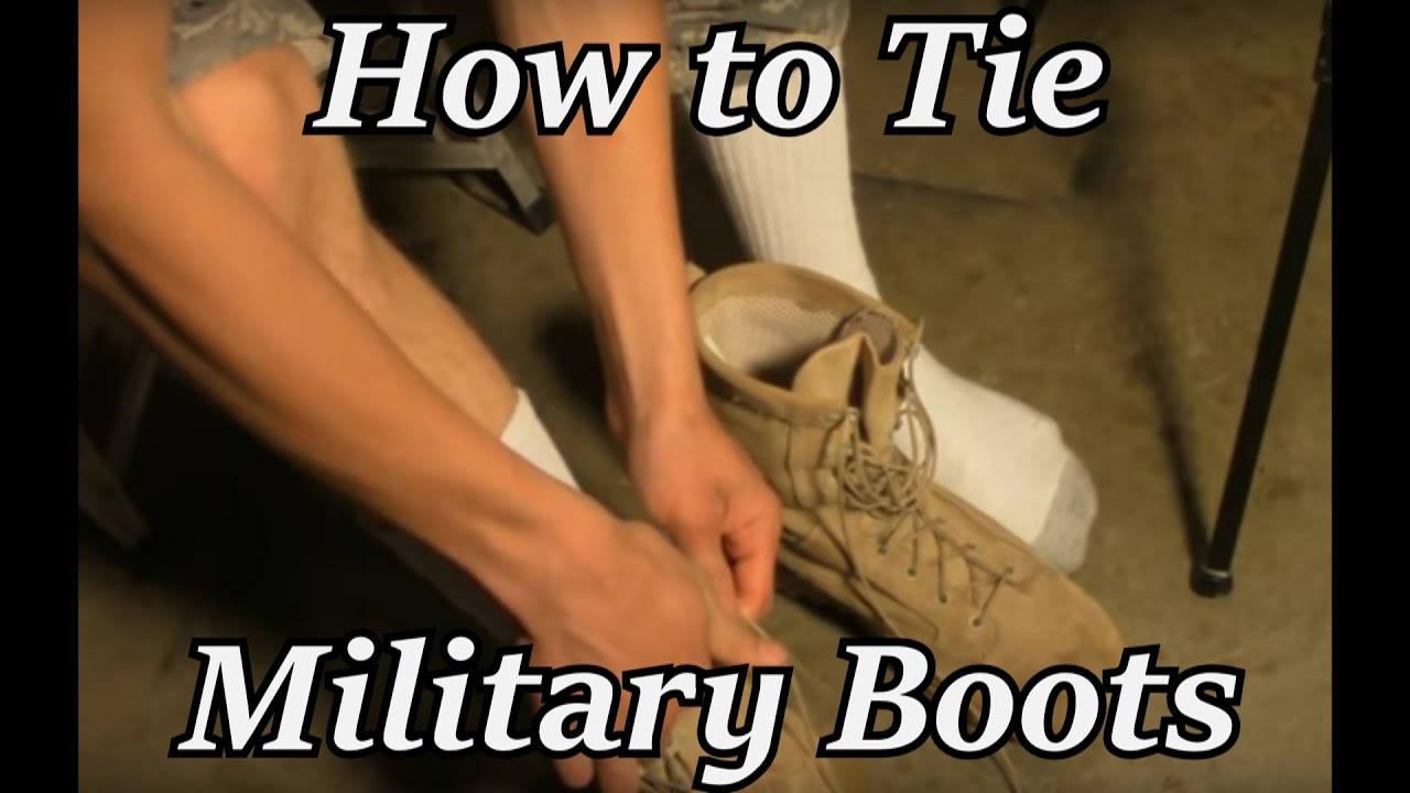 How does the Army tie their boots?