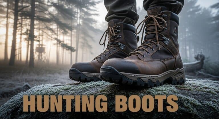 Durable leather hunting boots ideal for outdoor activities, trekking, and hunting in rugged terrains. Waterproof and insulated for comfort and protection. Perfect footwear for outdoorsmen and hunters.