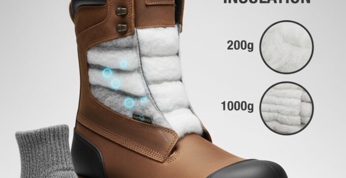 Insulated boot showcasing Thinsulate technology and sock.
