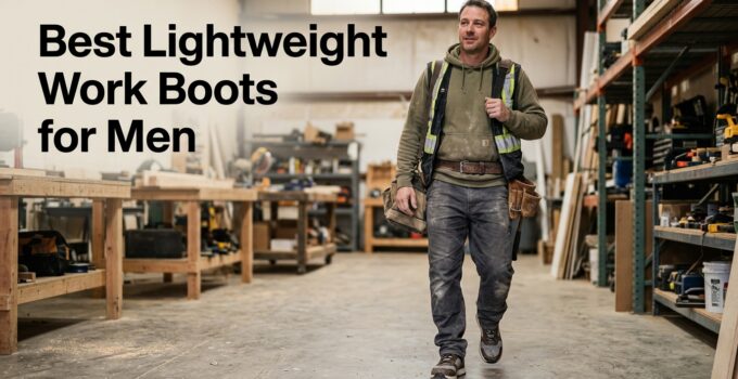 Comfortable and durable lightweight work boots for men, ideal for industrial and construction environments. Perfect for safety, support, and all-day wear.