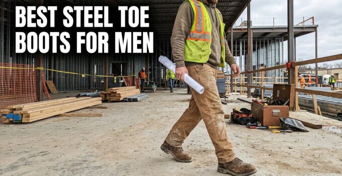 High-quality steel toe work boots designed for men, offering safety, durability, and comfort on construction sites and industrial environments. Perfect for demanding jobs requiring protective footwear.