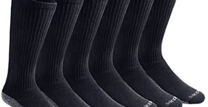 Dickies Men's 6 Pack Dri-Tech Comfort Quarter Socks – Black, Fits Shoe Size 6-12, I11740