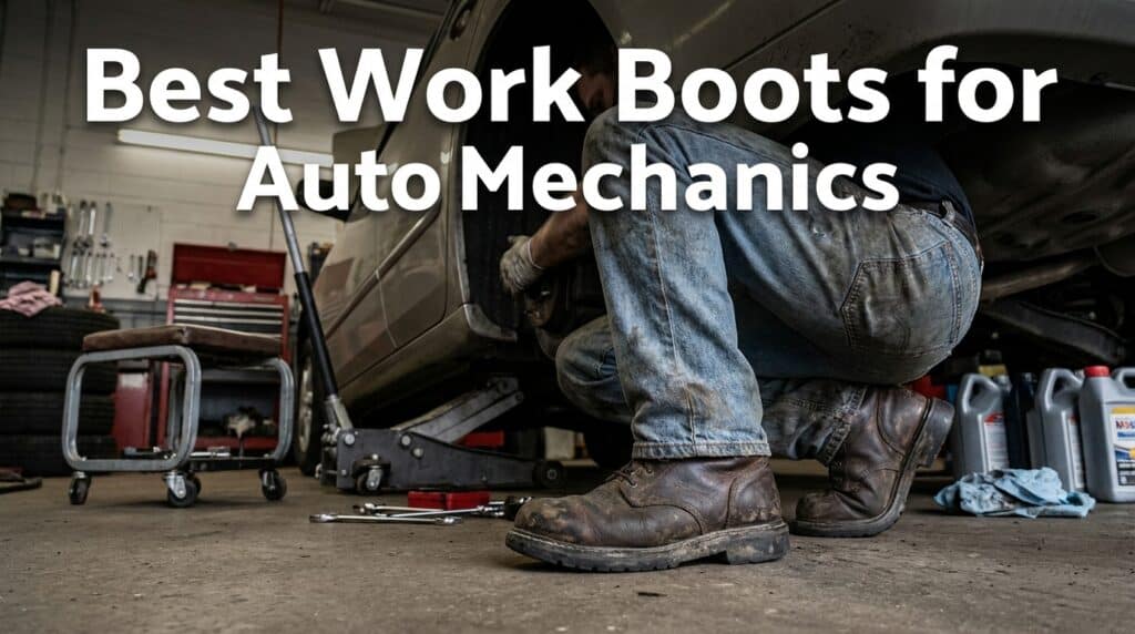Durable work boots ideal for auto mechanics, providing safety, comfort, and support during vehicle repairs and maintenance. Perfect for professional and DIY auto repair tasks.