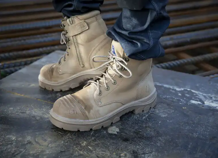 steel blue argyle zip work boots