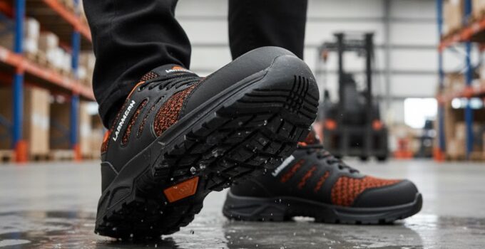 larnmern steel toe work sneakers