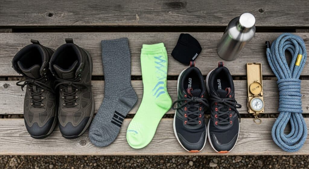 A pair of well-fitting tactical socks laid flat.