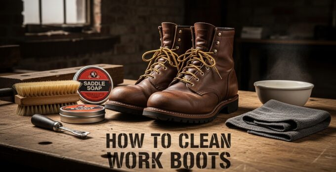 A guide to cleaning work boots and supplies.