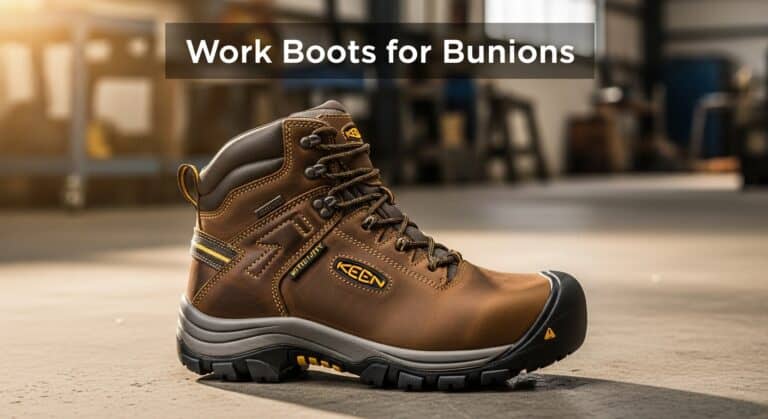 Durable work boots designed to prevent bunion discomfort with supportive fit, slip-resistant soles, and reinforced toe protection for safety and comfort in demanding work environments.