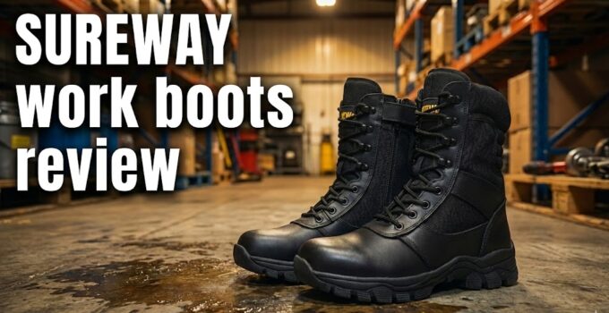 Review of Sureway work boots in industrial setting.
