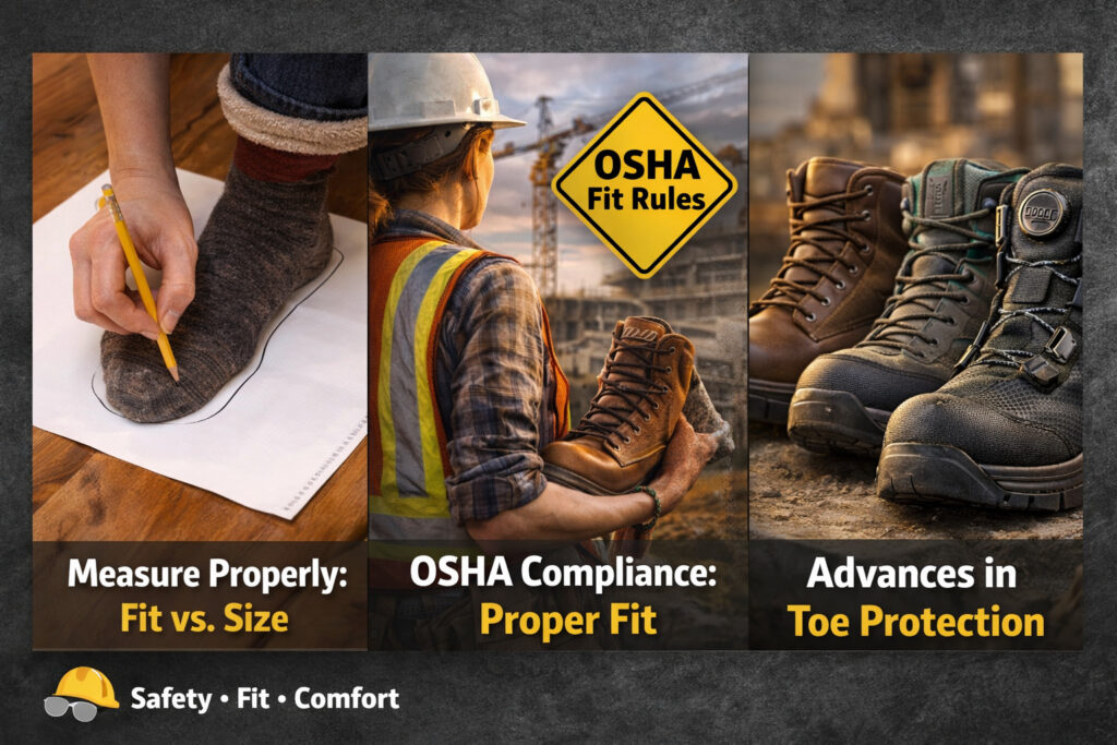 Proper shoe fitting and safety compliance guidelines