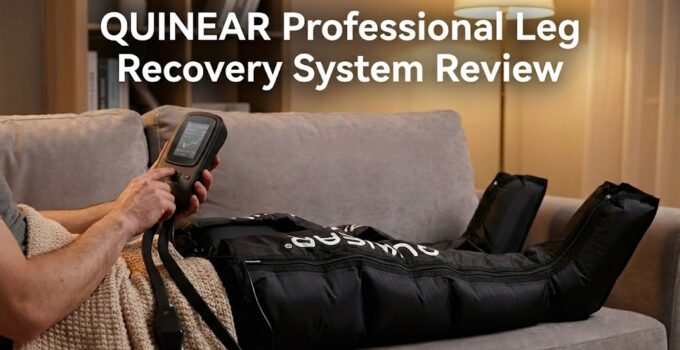 User testing QUINEAR leg recovery system at home.
