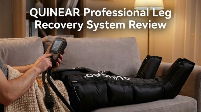User testing QUINEAR leg recovery system at home.