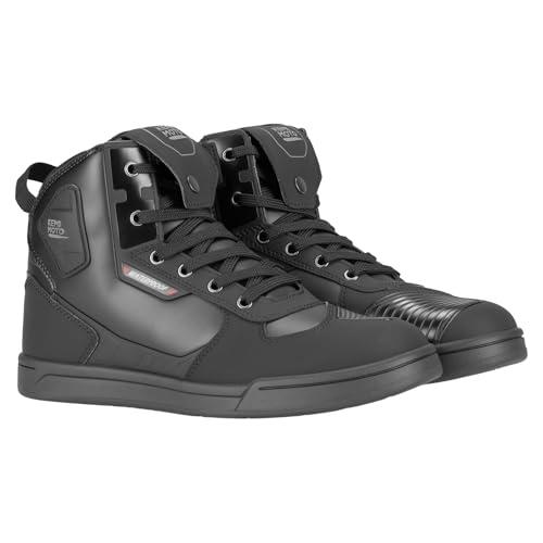 KEMIMOTO Motorcycle Shoes for Men Waterproof with Shoelace Pocket and Side Zippersďźoutdoor Motorcycle Shoes Anti-Slip Motorcycle Riding âBoots forâ Riding hiking Motor-Travelâ Black