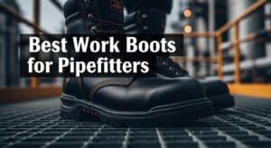 Durable work boots ideal for pipefitters with steel toes and slip-resistant soles for safety and comfort. Perfect footwear for demanding industrial environments.
