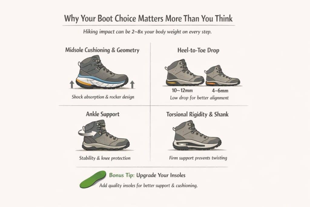 Infographic on hiking boot selection