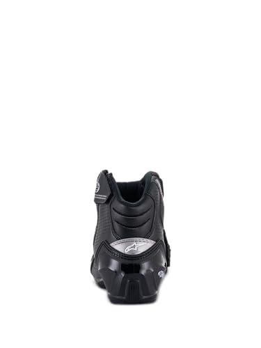 Alpinestars⁢ Men's SMX-1 R V2 Vented Motorcycle Boots, Short Riding Boots, CE-Certified, 45, Black/Black