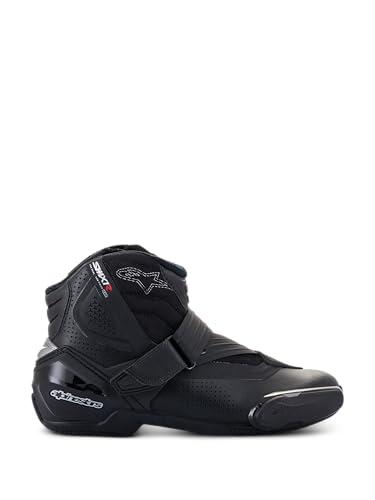 Alpinestars Men's ‍SMX-1 R V2 Vented Motorcycle​ Boots, Short Riding Boots, CE-Certified, 45, Black/Black