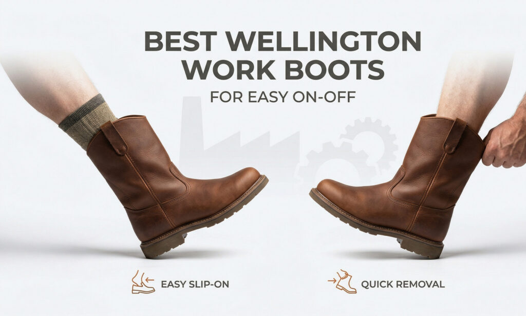 Men's brown Wellington work boots