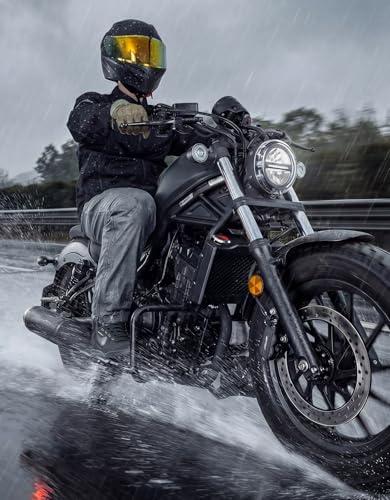 KEMIMOTO Motorcycle⤠shoes for â˘Men⤠Waterproofâ with Shoelace Pocket andâ Side ZippersďźOutdoor Motorcycle Shoes Anti-Slip Motorcycle Riding boots for Riding Hiking Motor-Travel Black