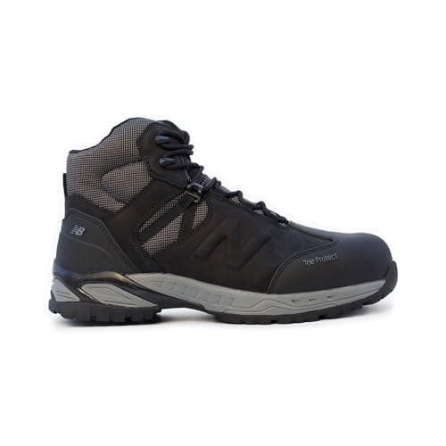 New Balance Allsite Composite Toe Work Boots for Men - Waterproof, Non-Slip Safety Shoes for Industrial and Construction, Black, 8.5 D