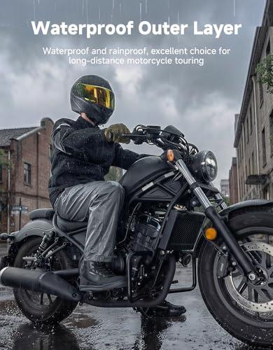 KEMIMOTO Motorcycle Shoes for Men Waterproof âŁwith Shoelace⣠Pocket and⤠Side ZippersďźOutdoor Motorcycle Shoes⤠Anti-Slip Motorcycle Riding Boots for âRiding Hiking Motor-Travel Black