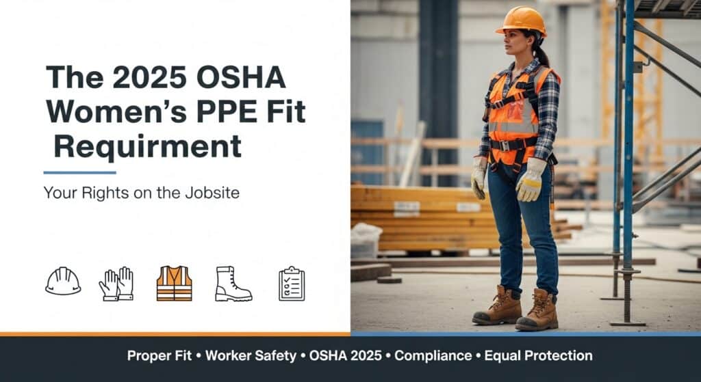 Woman in safety gear on construction site