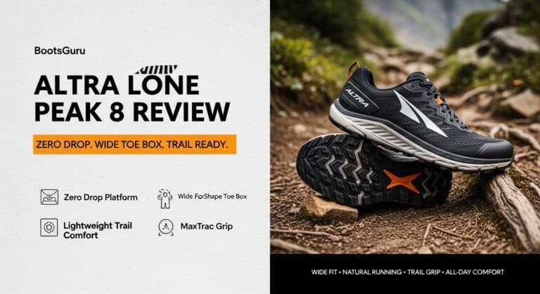 Altra Lone Peak 8 trail running shoe designed for hikers and trail runners, featuring lightweight comfort, wide toe box, and MaxTrac grip for optimal traction on rugged terrain.
