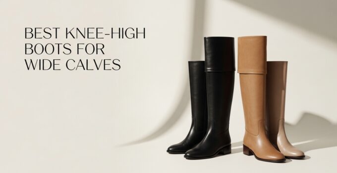 Elegant knee-high boots designed for wide calves, perfect for 2026 fashion trends. Available in black and tan, these stylish boots combine comfort and style for all-day wear.