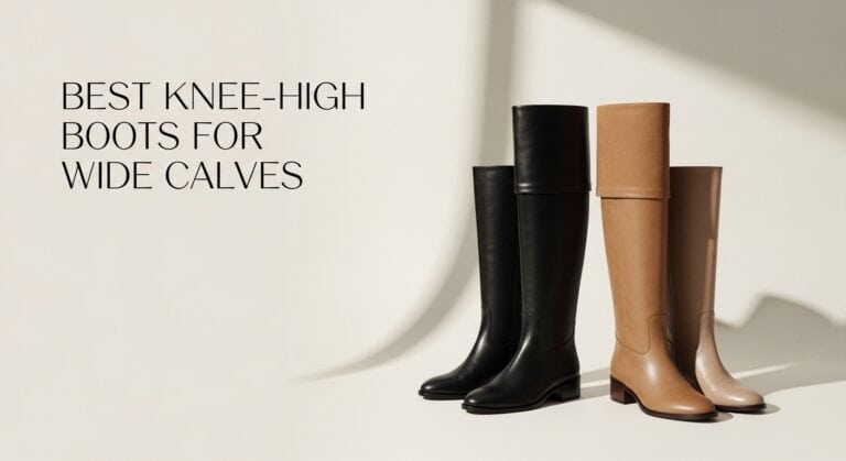Elegant knee-high boots designed for wide calves, perfect for 2026 fashion trends. Available in black and tan, these stylish boots combine comfort and style for all-day wear.