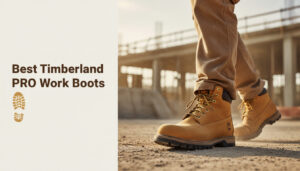 Timberland PRO work boots on a construction site