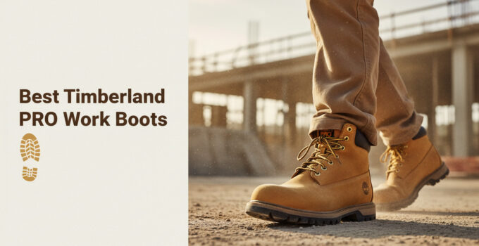 Timberland PRO work boots on a construction site