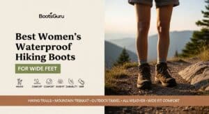 Waterproof hiking boots for women with wide feet, ideal for outdoor adventures and mountain treks, offering comfort, durability, and grip in all weather conditions.