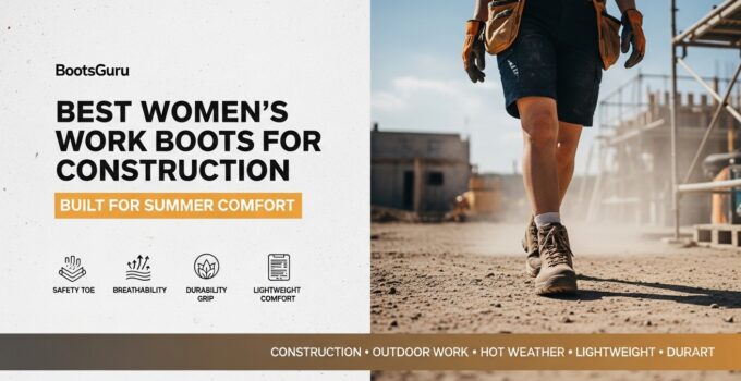 High-quality women's work boots ideal for construction sites, offering safety, durability, and comfort for summer work conditions. Perfect for outdoor construction projects.