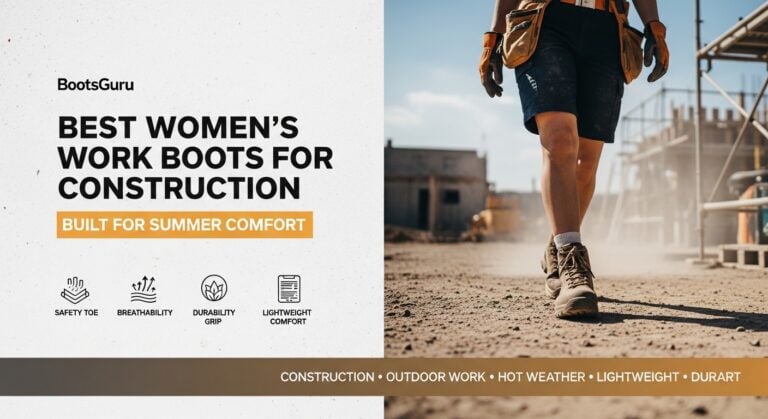 High-quality women's work boots ideal for construction sites, offering safety, durability, and comfort for summer work conditions. Perfect for outdoor construction projects.