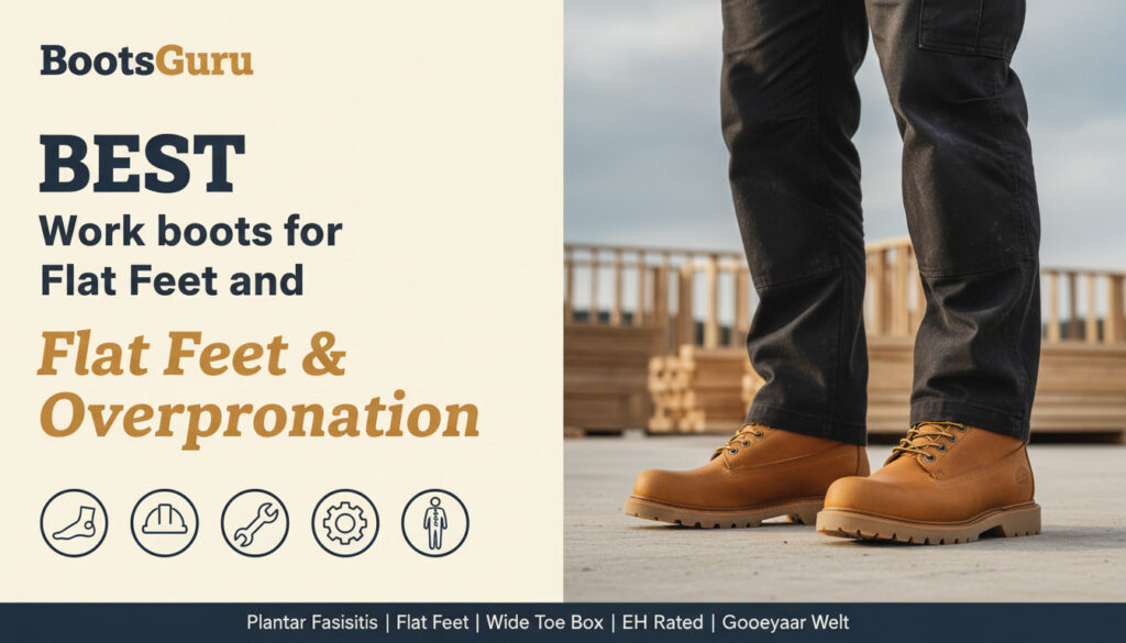 Work boots designed for flat feet