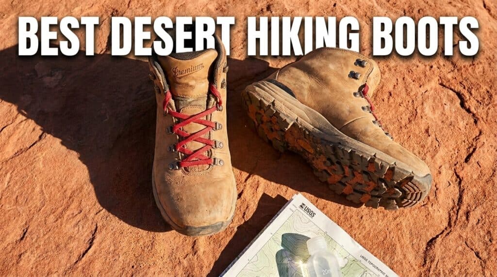 High-quality desert hiking boots designed for heat and rugged terrain. Perfect for outdoor enthusiasts seeking durable, breathable footwear for desert adventures.