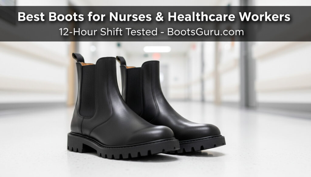 Stylish black boots for healthcare workers