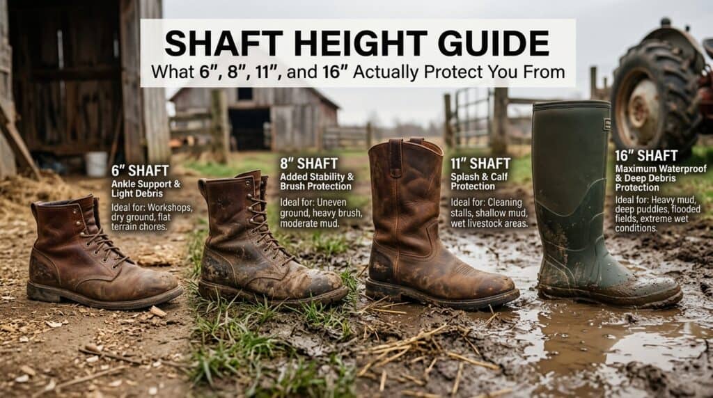 farm boots shaft height comparison 202605211005