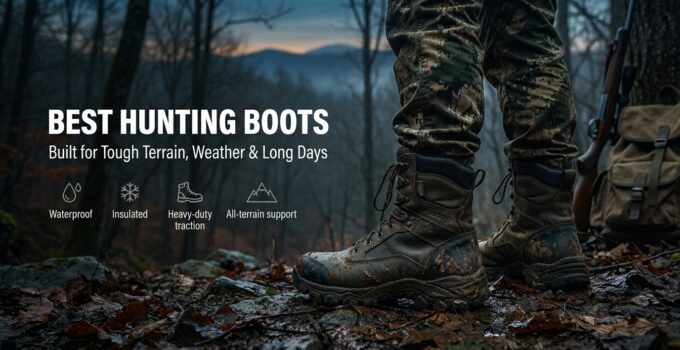 High-quality hunting boots designed for rugged terrain, weather resistance, and long-lasting comfort. Perfect for outdoor enthusiasts and hunters in challenging environments.