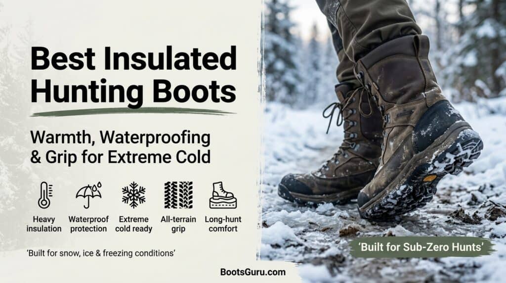 High-quality insulated hunting boots for extreme cold conditions, featuring waterproof protection, durable grip, and long-hunt comfort for winter outdoor activities.