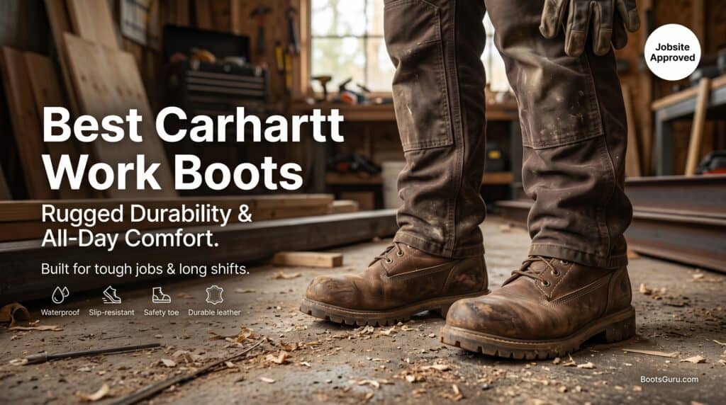 High-quality Carhartt work boots designed for durability and comfort, perfect for tough jobs. Features waterproof, slip-resistant soles, and all-day support for demanding work environments.