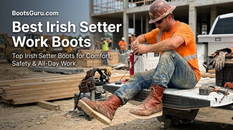Durable Irish Setter work boots designed for comfort, safety, and all-day wear on construction sites and industrial environments. Perfect for professional workers seeking reliable footwear.