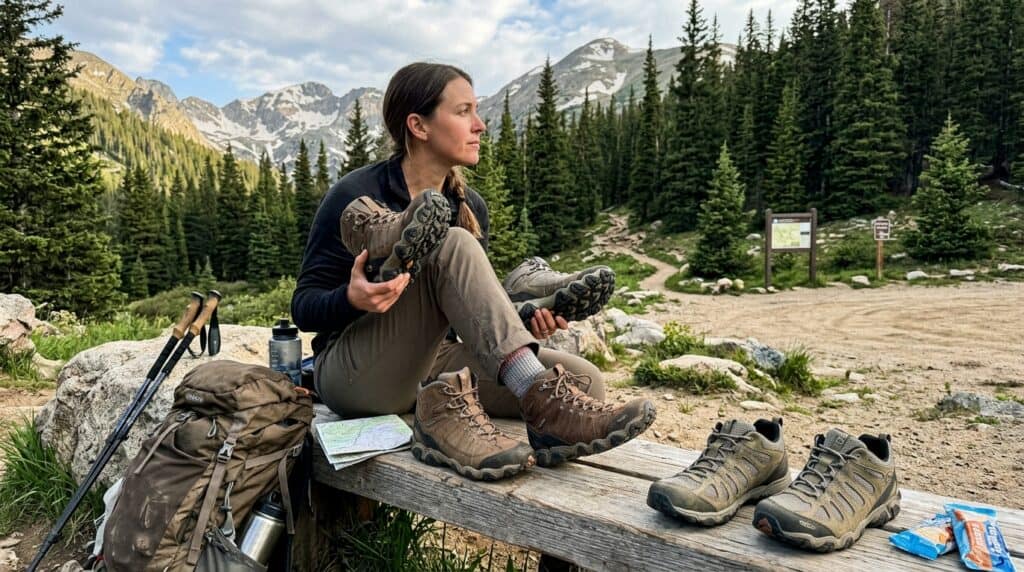 backpacker comparing oboz hiking… 202607070803