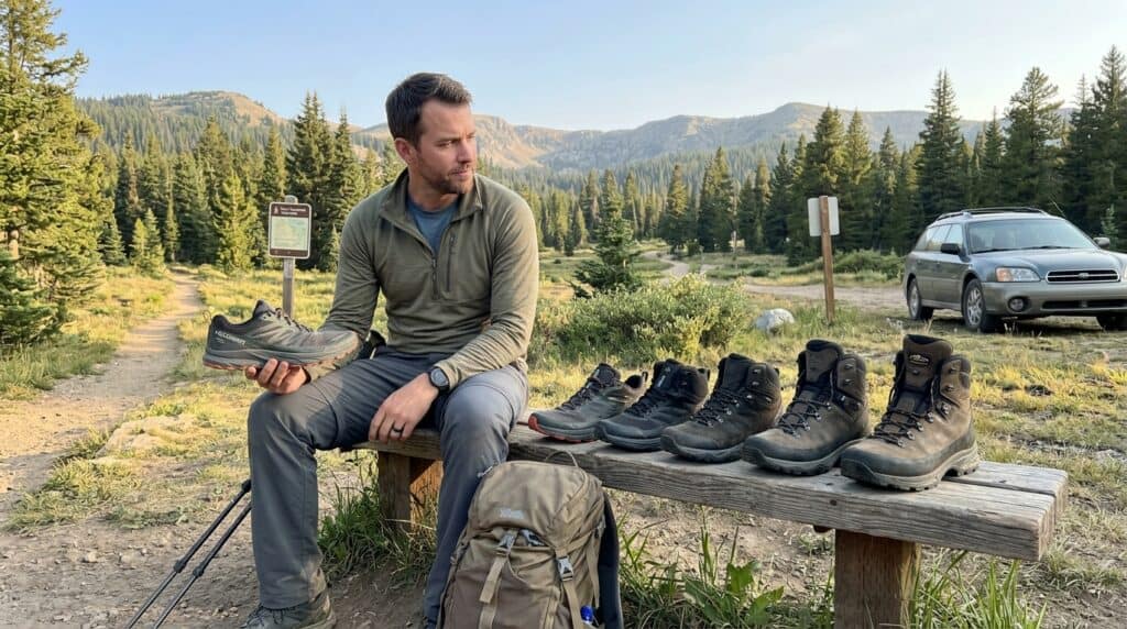 hiker comparing hiking boots 202607011436(1)