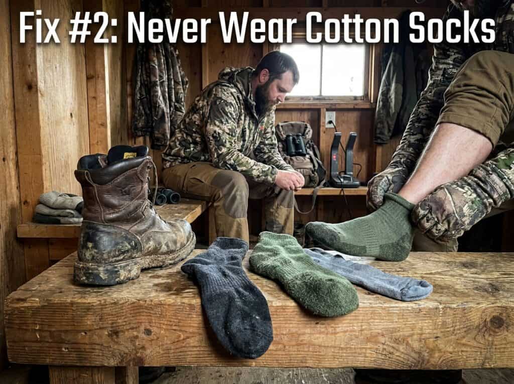 hunter changing socks in cabin 20260918160624